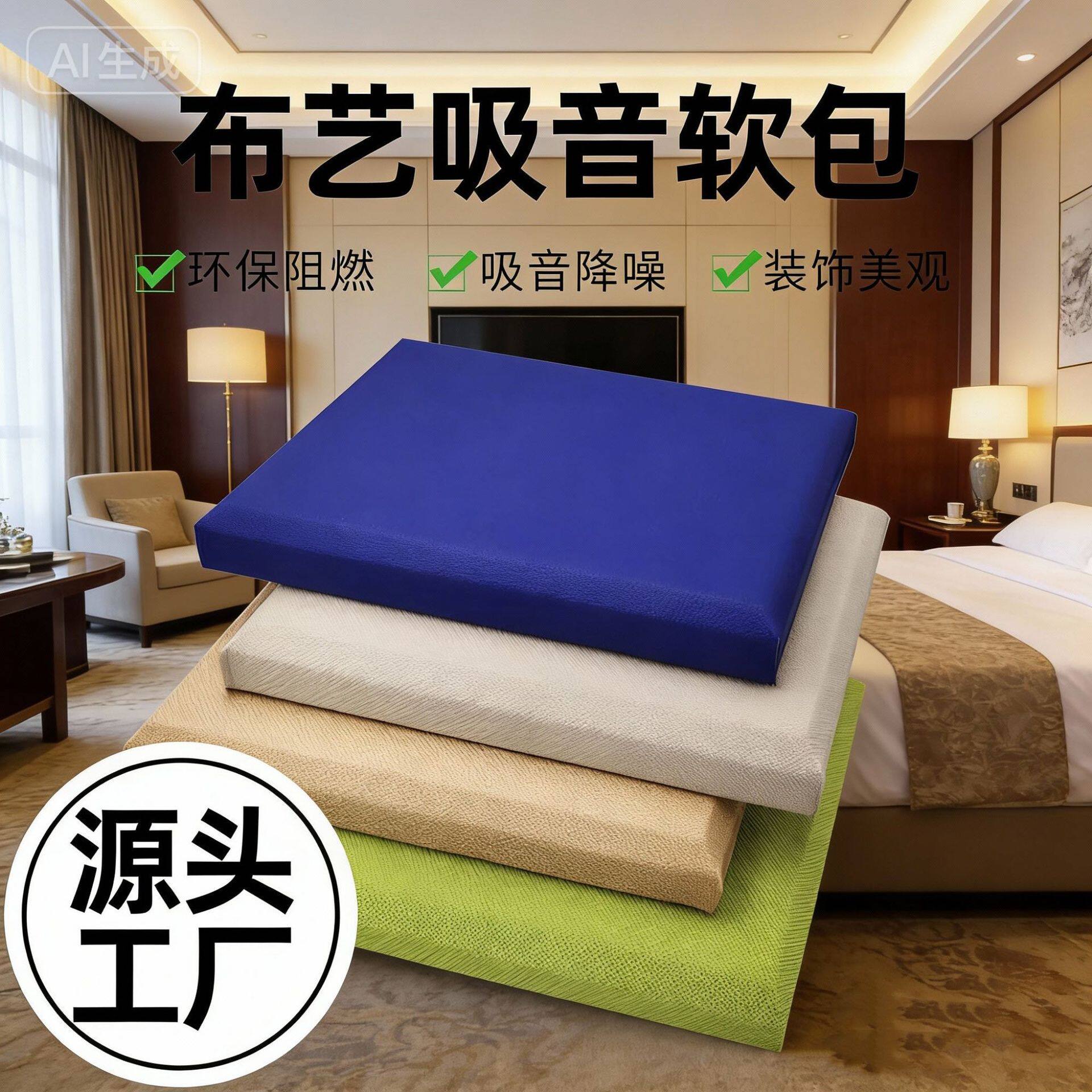布艺吸音软包影院酒店ktv专用吸音板早教体能馆防撞环保吸音软包