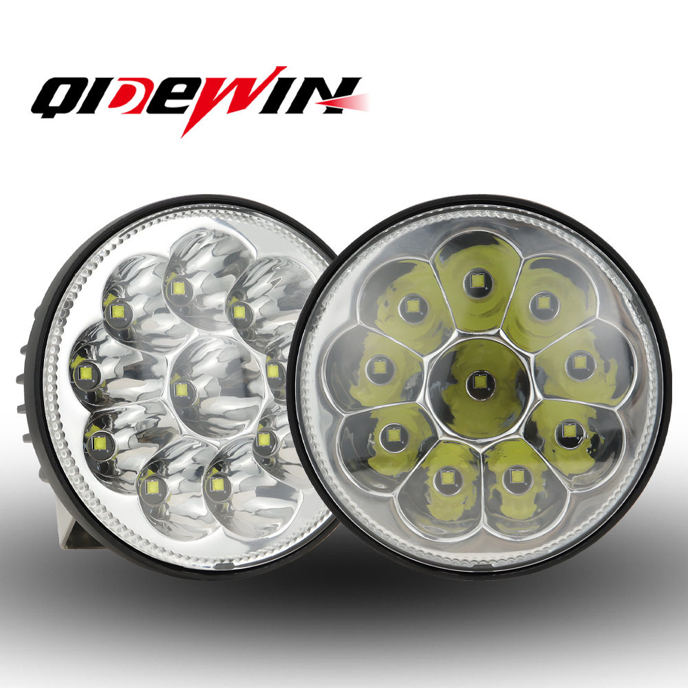源头工厂汽车led工作灯4寸圆形10灯越野车射灯车顶聚光前照灯改装