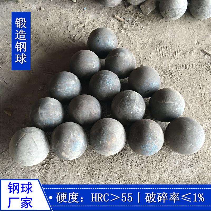 60mm45#钢材质锻造钢球矿山破碎研磨矿石用不失圆不破碎钢球