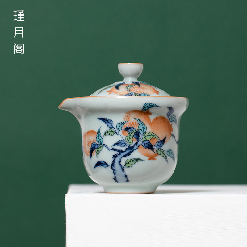 天青汝窑手抓壶茶壶开片可养大号盖碗不烫手单个泡茶高端陶瓷茶具