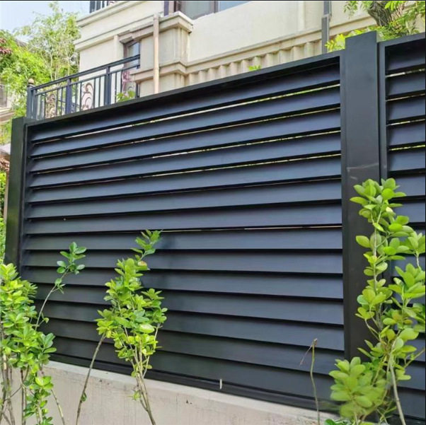 铝合金护栏自建房家用庭院百叶款围栏别墅小区围墙铝合金铝艺护栏