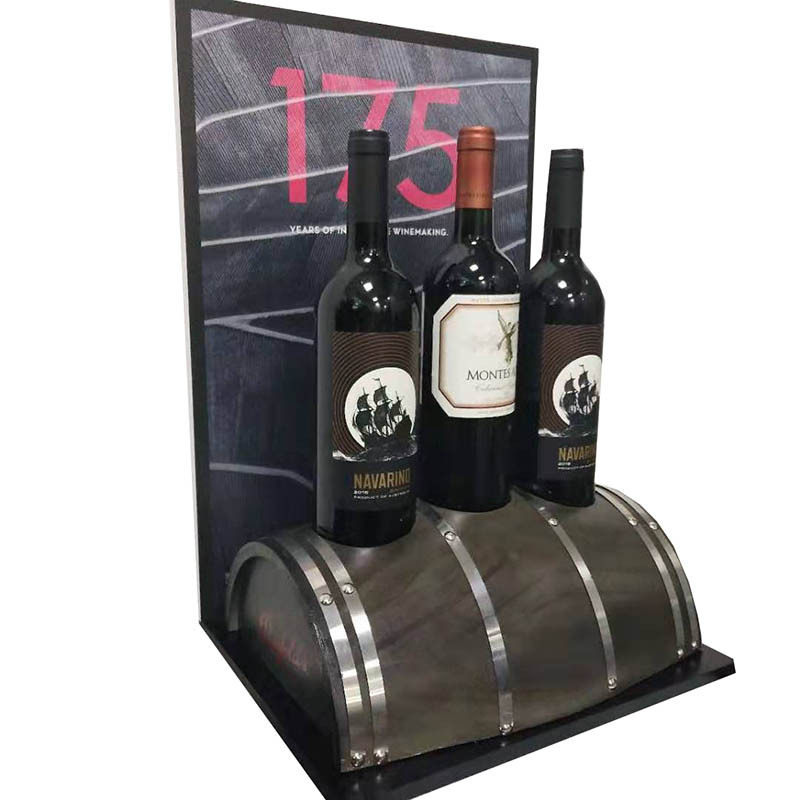 亚克力酒水陈列架 创意复古酒桶酒水陈列台 亚克力创意摆件装饰品