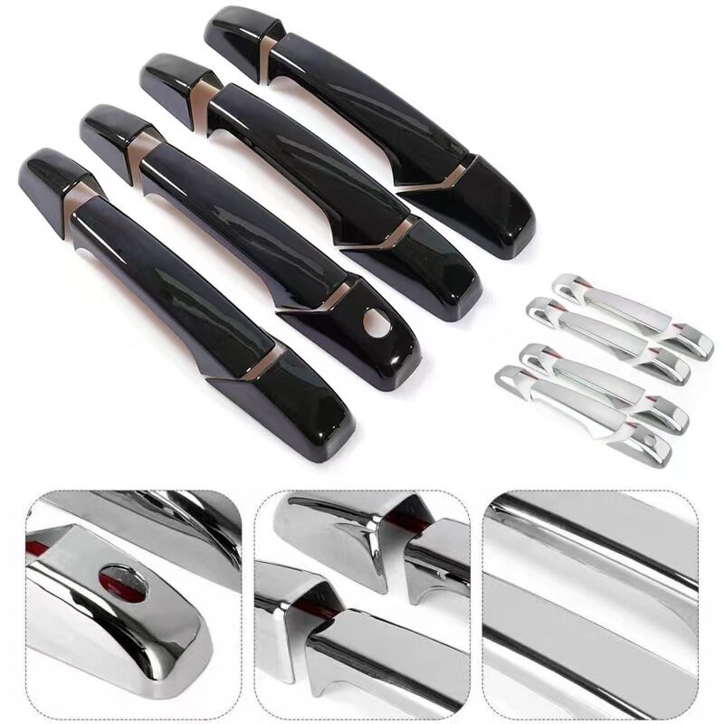 适用于07-14 Chevrolet Suburban拉手外把手车身碳纤纹扣手贴亮黑