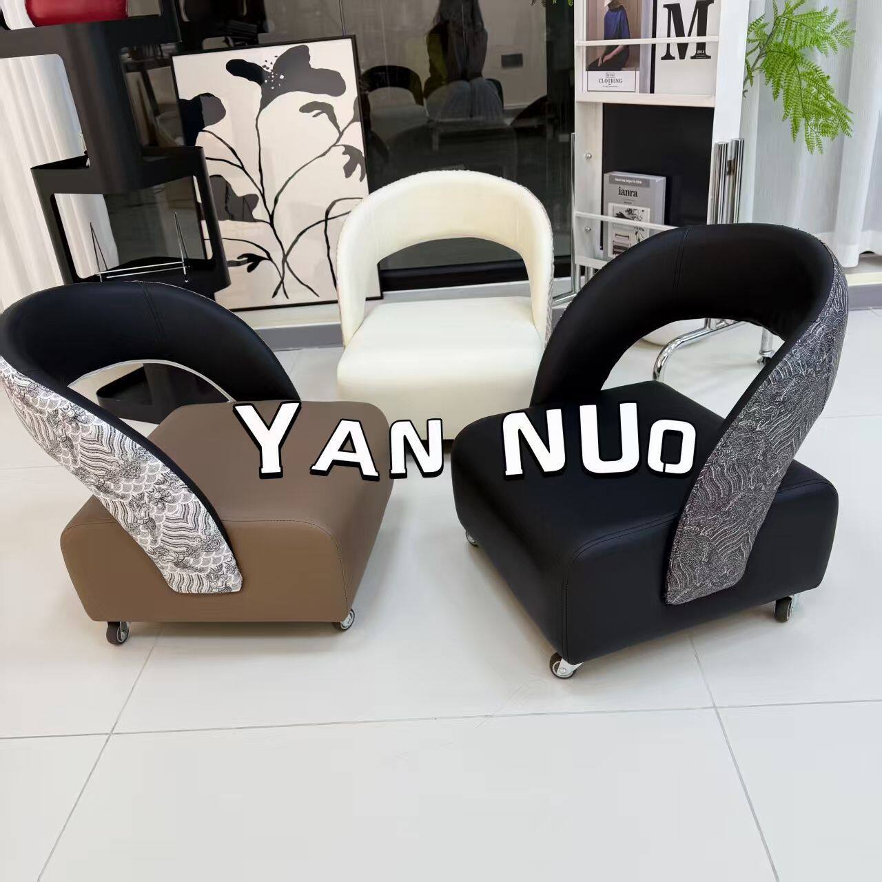 单人休闲溜溜沙发北欧轻奢现代小户型客厅家用异形溜溜凳换鞋凳子