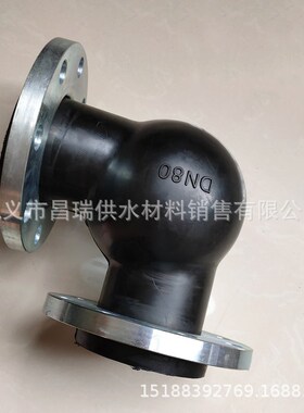 90度橡胶弯头 法兰式可曲挠直角橡胶弯头软接头 DN80/100/125