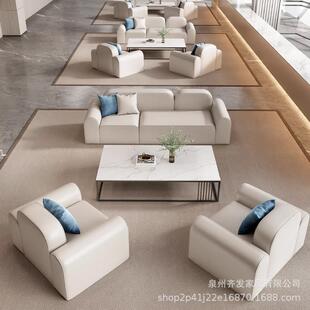 免洗科技布简约客厅售楼休息区接待洽谈桌椅酒店大堂会客方块沙发