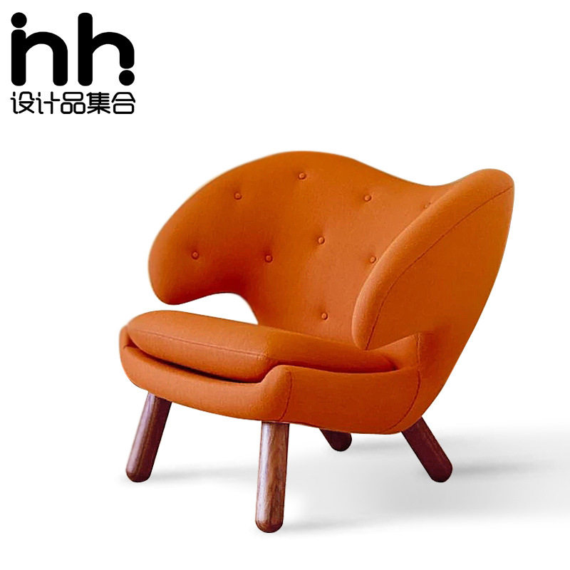 BJ-12X设计师中古风单人布艺沙发椅时尚创意艺术个性酒店餐厅客