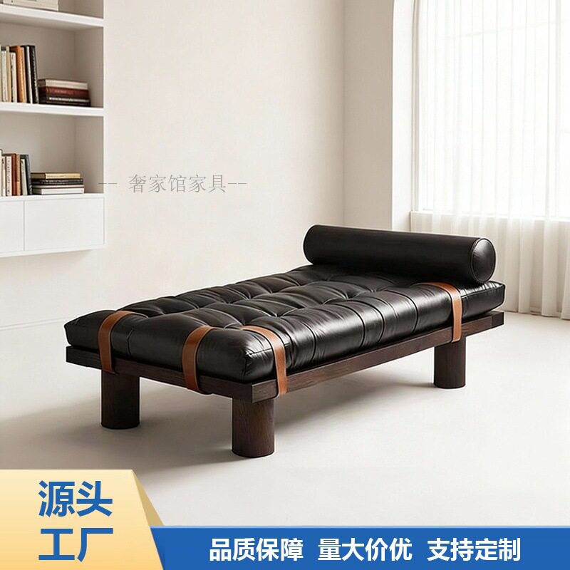 意式轻奢客厅沙发凳卧室布艺床尾凳酒店商场休息区接待可躺长条凳