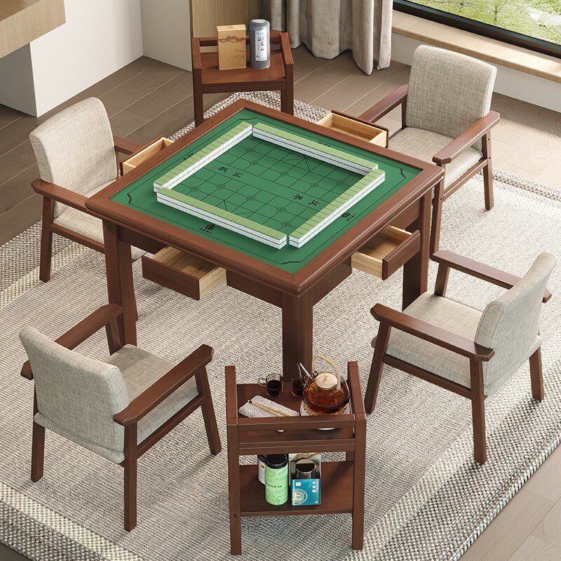 实木棋牌桌家用手搓麻将桌象棋扑克桌打牌四方桌子高级掼蛋专用桌