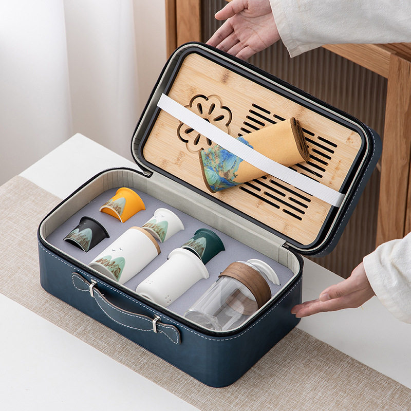 2024年新款千里江山功夫旅行茶具套装家用高档陶瓷玻璃泡茶壶茶杯,电子元器件市场,电线扎带/束线带,淘宝优惠券,粉丝福利购,淘宝优惠卷