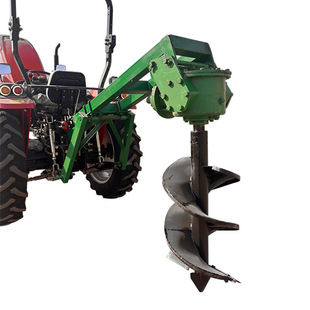 植树挖坑机 四轮拖拉机带螺旋钻孔机 栽树打洞机  雷亿重工