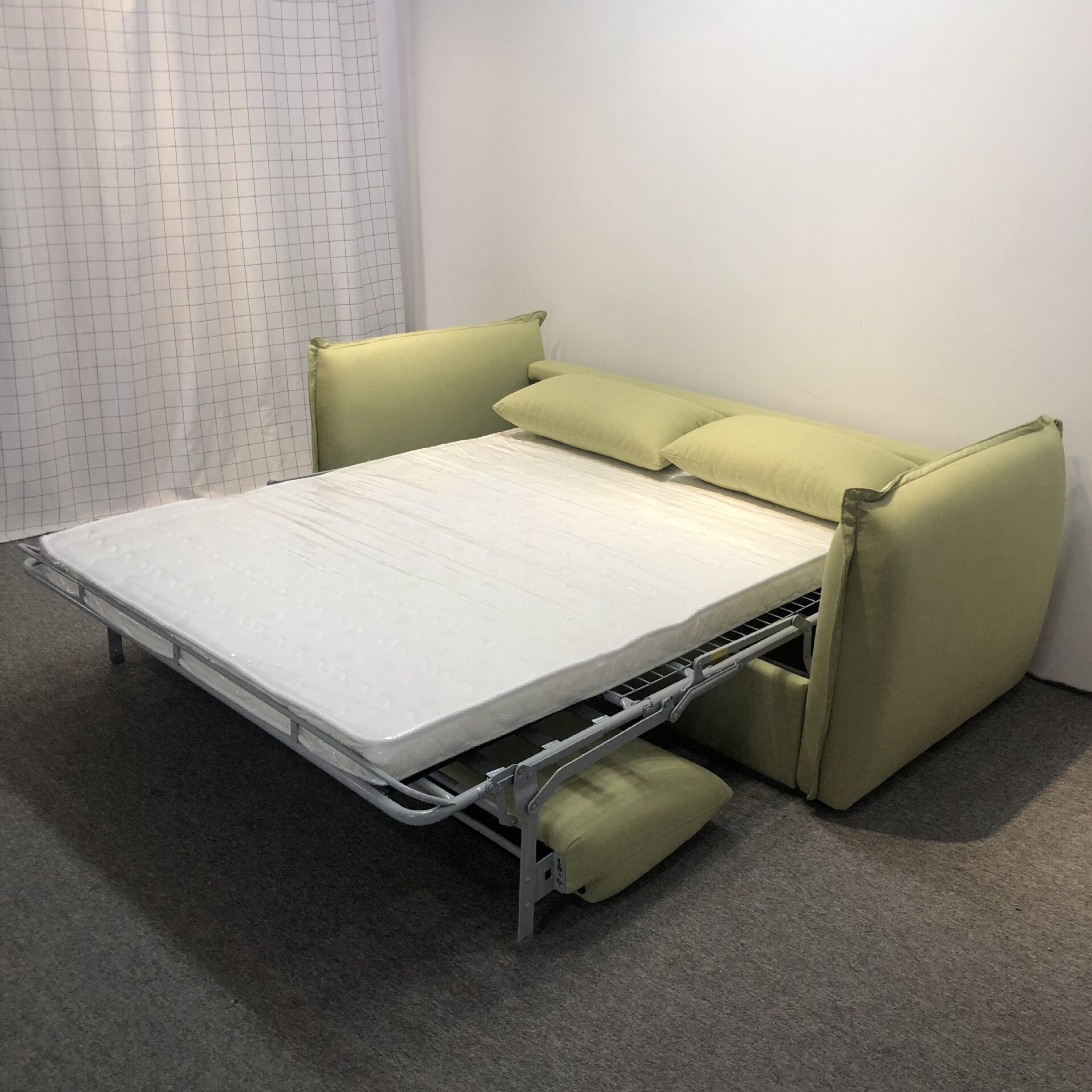 两用可折叠美式酒店沙发床翻转式铁架内置床垫布艺双三人沙发床