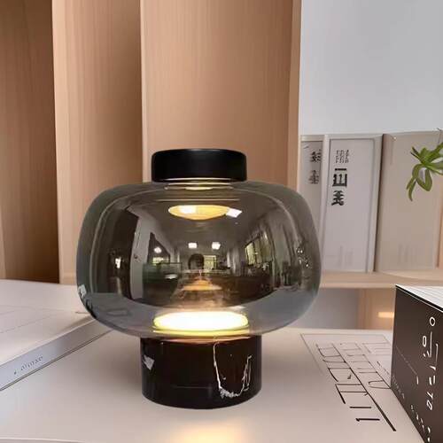 轻奢样板间客厅床头酒店工程卧室灯后现代新中式设计师大理石台灯