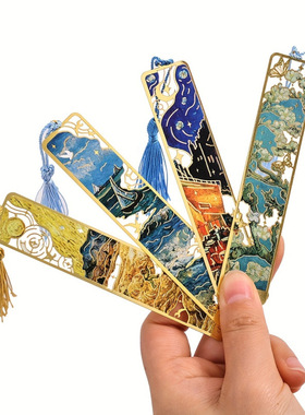 跨境 Office School Supplies 金属书签配流苏金色空心书签范