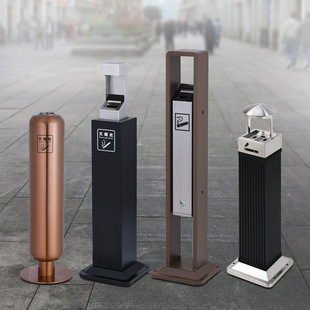 烟灰柱不锈钢烟蒂柱吸烟区垃圾筒公园户外单位走廊烟头收集垃圾桶