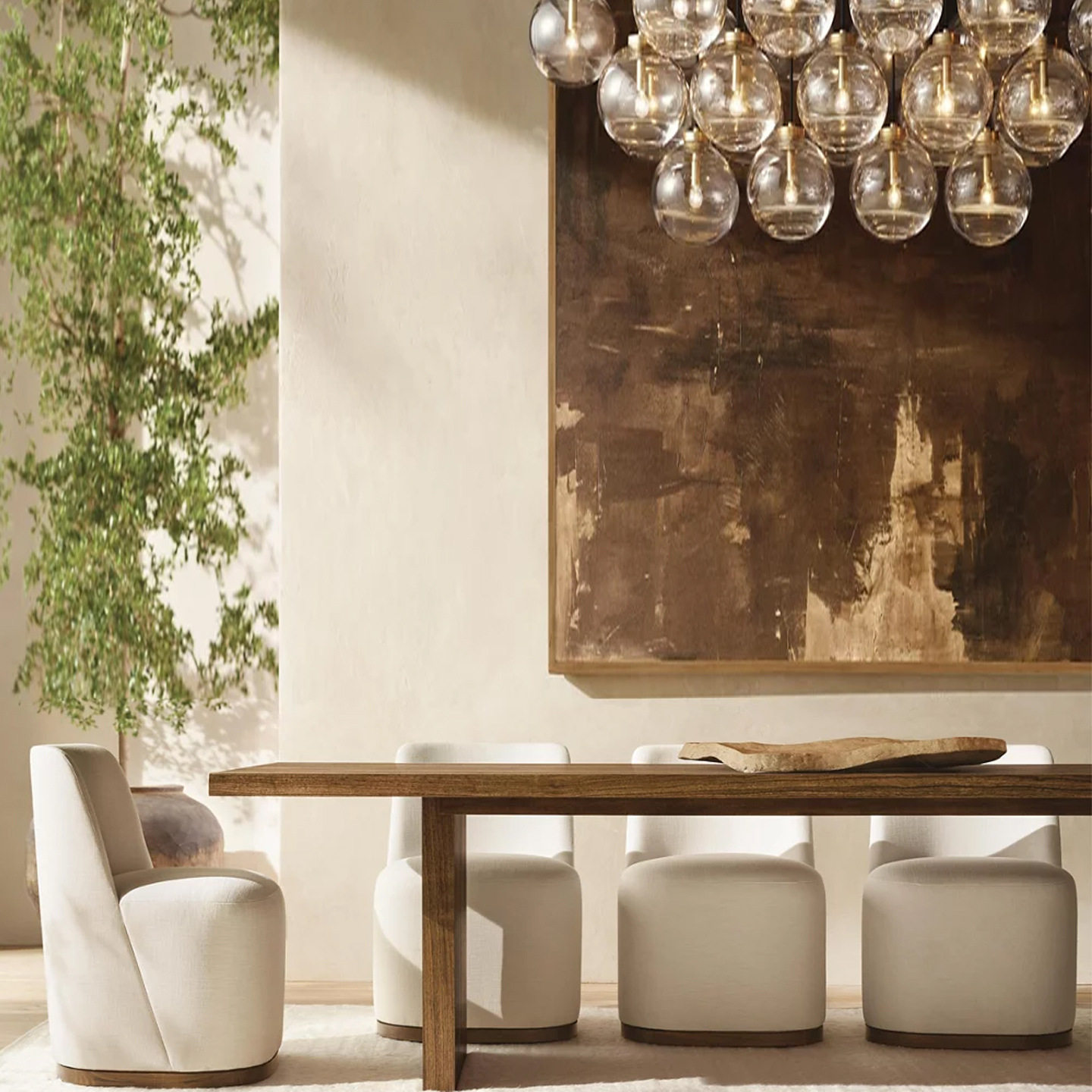 美式RH餐厅布艺实木餐椅北欧奶油风复古酒店设计师单人沙发椅家具