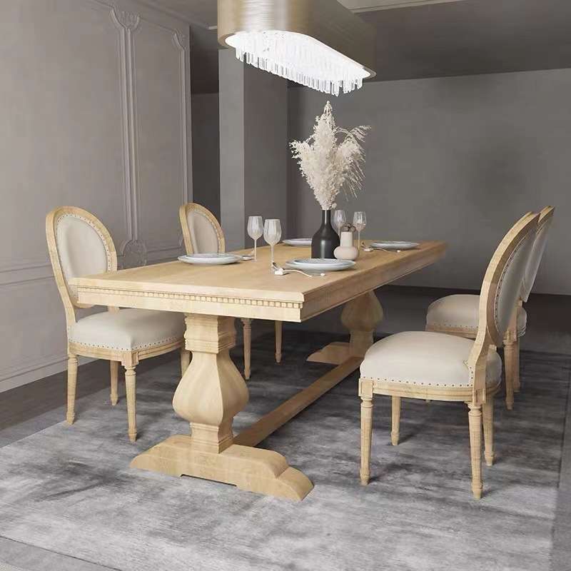 ?美式复古大型实木长桌做旧简约长方形会客洽谈桌办公会议