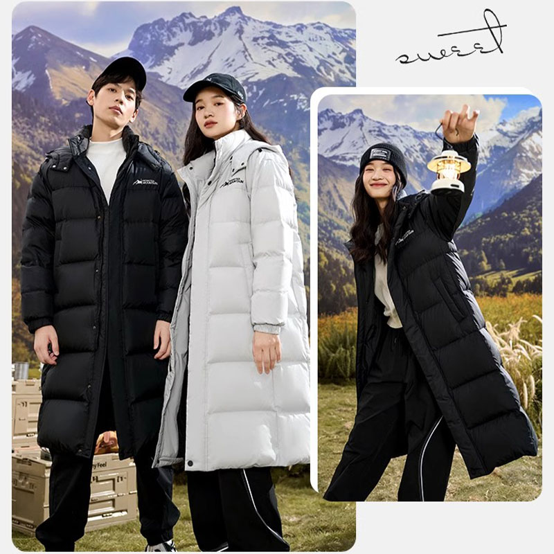 【CC家CC】情侣长款时尚舒适鸭绒保暖三防连帽羽绒服 82365