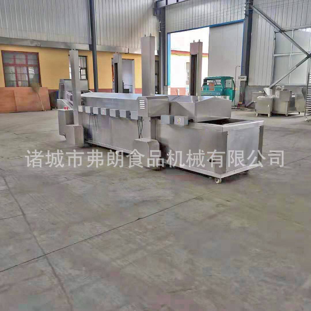 休闲食品加工成套设备 不锈钢芙蓉虾油炸流水线 小龙虾油炸流水线