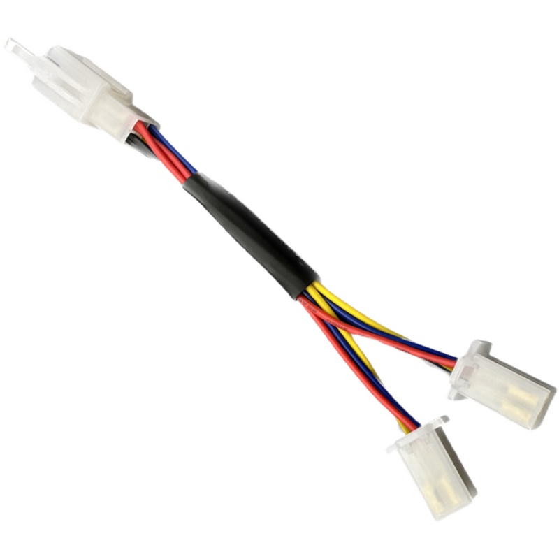 007/009电动车大灯LED射灯一分二2.8mm4P一拖二1分2改装接插头