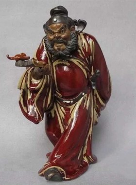 石湾公仔陶瓷钟馗手工中式摆件门厅家居新美陶引福归堂刘泽棉钟馗