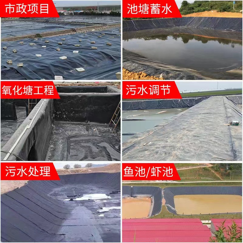 鱼塘防渗膜加厚全新料土工膜蓄水池专用膜护坡田坎防水布藕池防漏