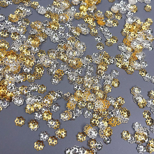 金银色镂空花托保色花帽珠托隔珠片手串diy饰品手链隔片散珠配件