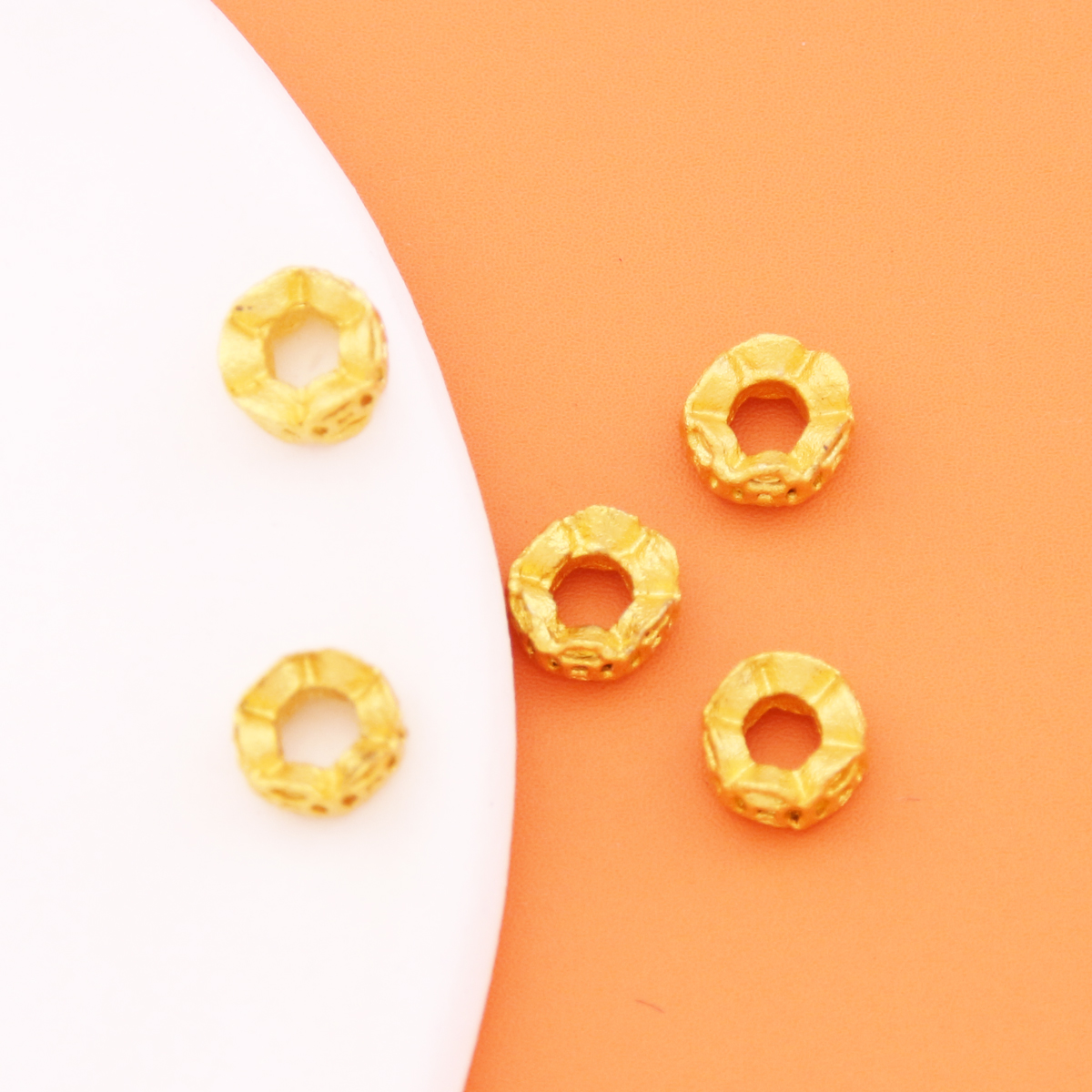 保色珠托六面铜钱车轮珠隔珠手工编织diy饰品配件手链项链批发