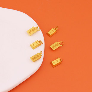 保色古法哑金暴富牌牌吊坠挂件项链手工编织手链diy饰品配件配饰