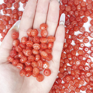 DIY手链手串散珠手工制作粉色琉璃珠子8mm南瓜珠饰品配件手串