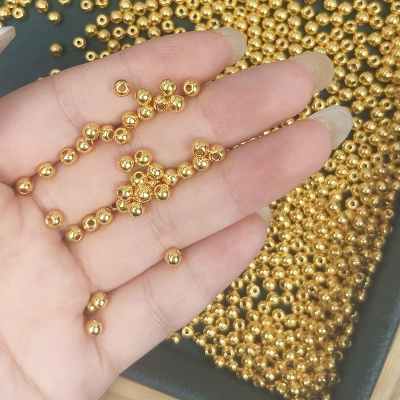 电镀合金金珠散珠手工串珠金色珠子diy饰品配件材料手串手链隔珠