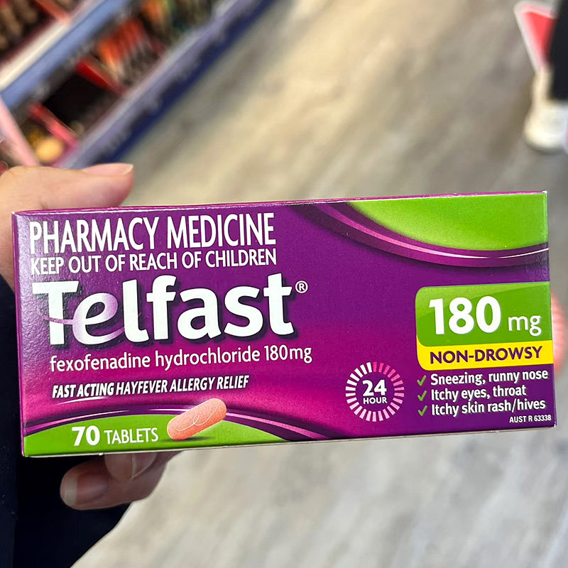 澳洲直邮新药Telfast过敏药 褪敏快80粒盐酸非索非那定180mg1