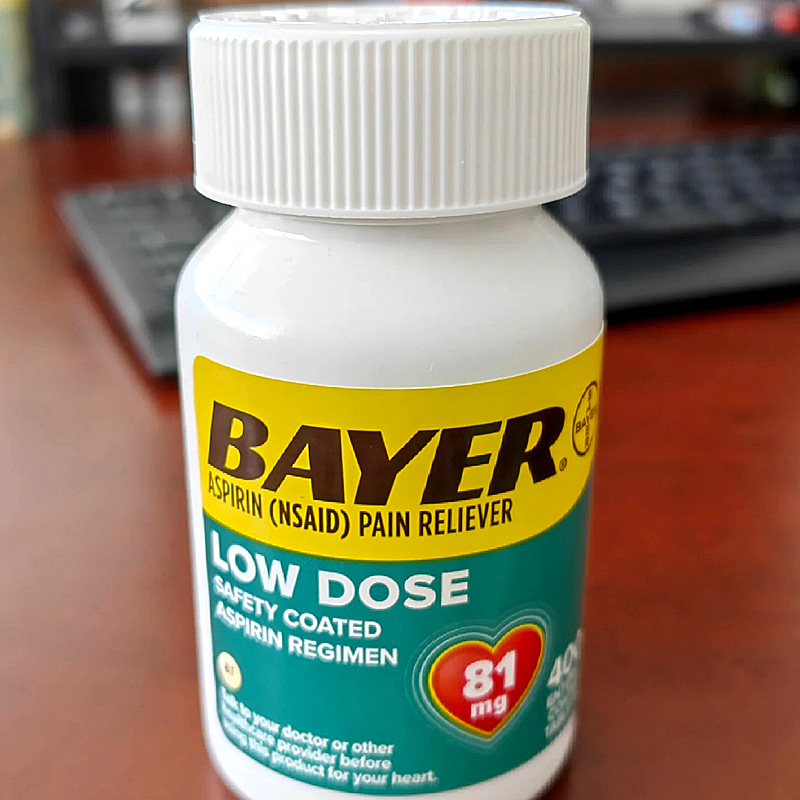 美国直邮溯源 Bayer阿司匹林肠溶片低剂量81mg拜耳心脑血管药1