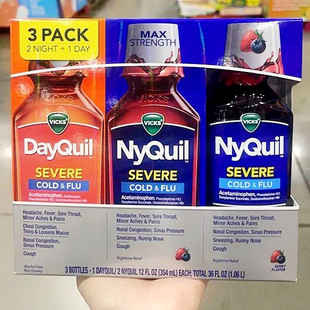 美国原装 DayQuil 正品 Vicks NyQuil感冒流感药发烧头痛药 溯源