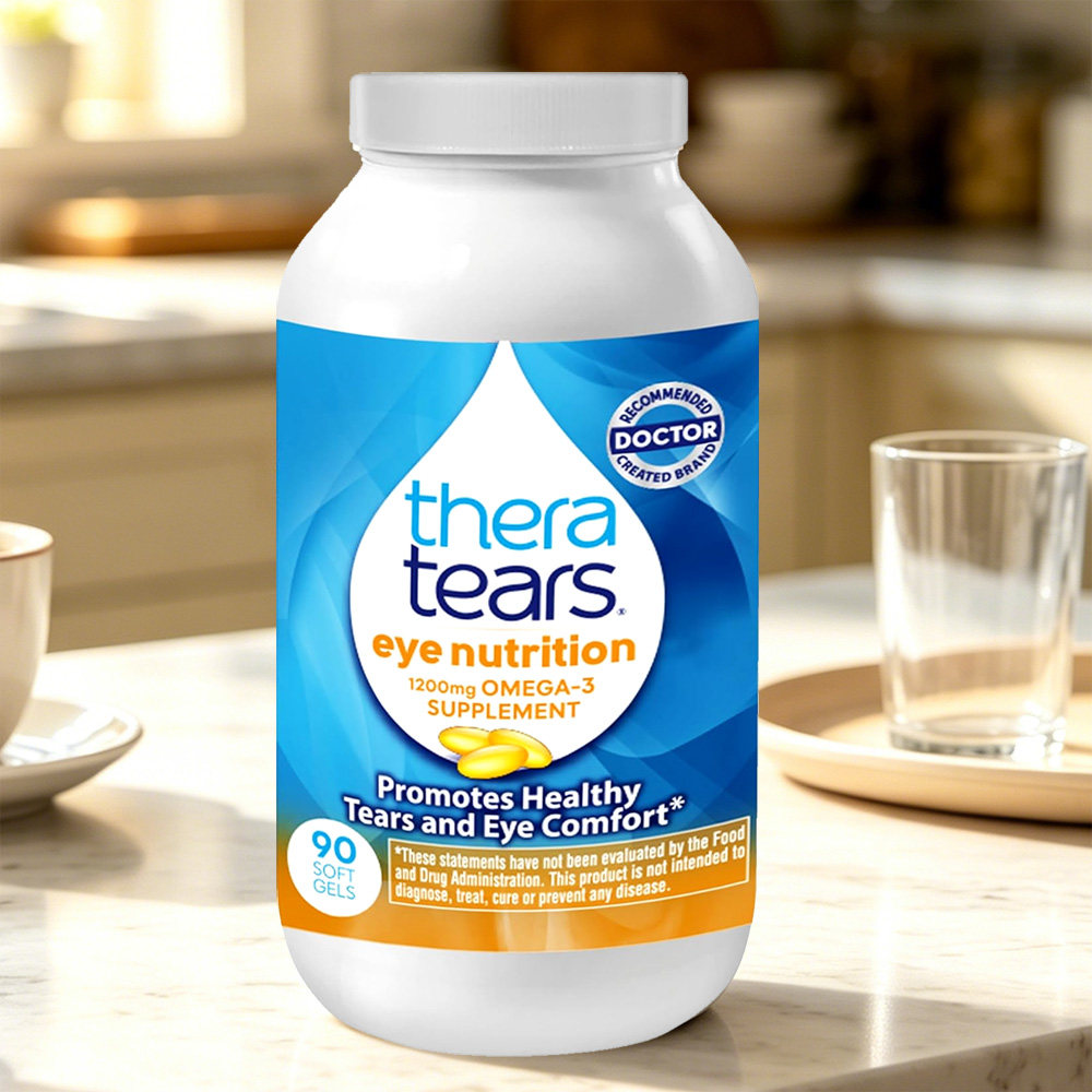 美国直邮Thera Tears Omega3丝泪欧米伽3叶黄素护眼胶囊缓解干眼1