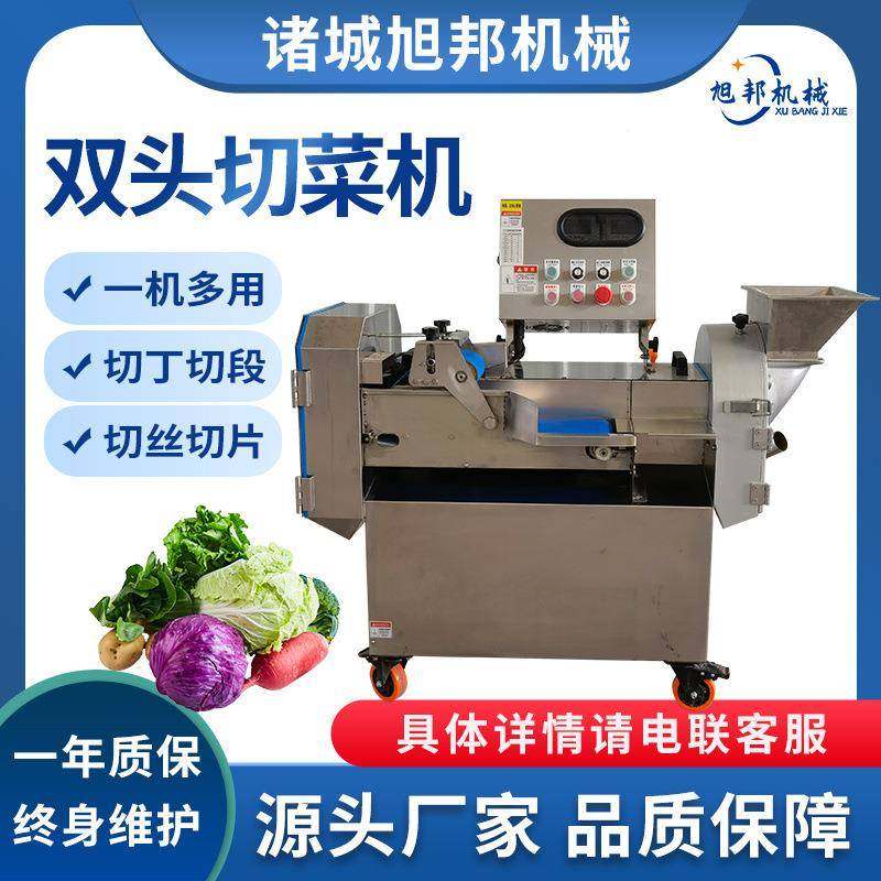 净菜加工双头切菜机 大型蔬果加工设备 多功能蔬菜切段切丝切片机
