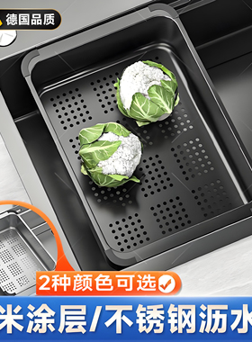 德国厨房水槽滤网碗碟筷沥水盆可移动蜂窝压纹小单盆洗菜篮淘菜漏
