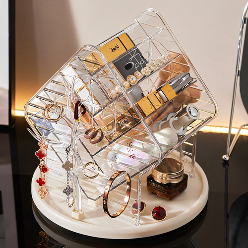 桌面可旋转大容量化妆品收纳盒