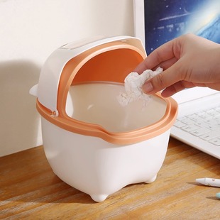 桌面垃圾桶可爱小号迷你餐桌书桌办公桌家用客厅茶几创意带盖纸篓
