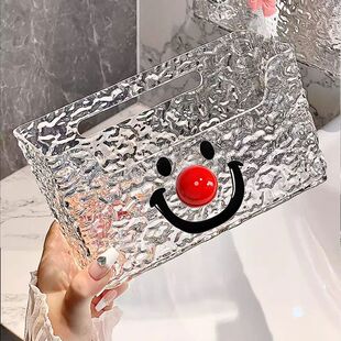 透明废弃洗脸巾壁挂式收纳盒浴室洗漱台挂壁洁面巾纸卫生间置物架