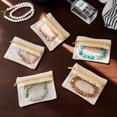 水晶手串首饰袋绒布密封袋自封便携手链手镯手饰品收纳包防磨损