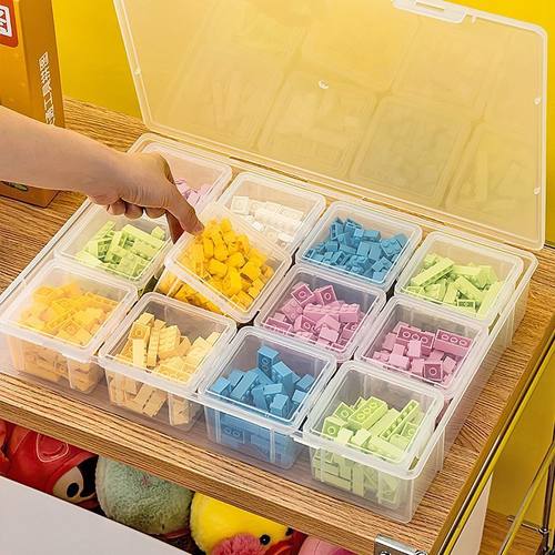 积木颗粒整理箱零件透明收纳盒