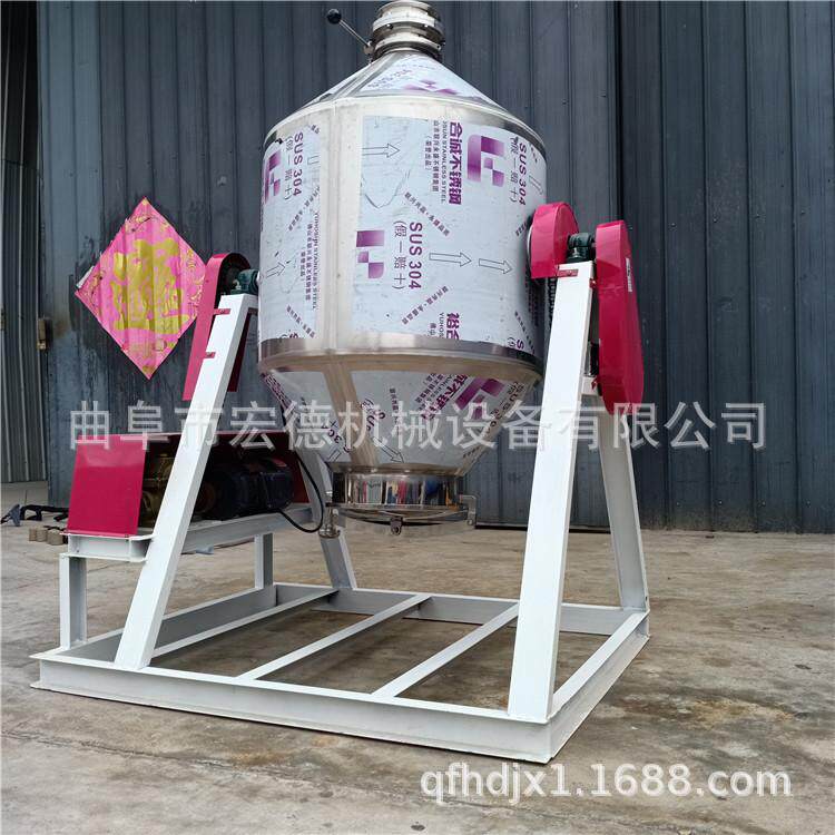 304不锈钢鼓式混料机 360度旋转腰鼓式搅拌机 干粉混合机