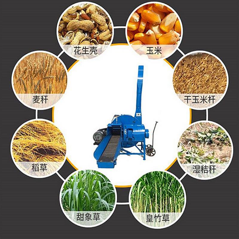 广西高喷链板进料铡草机 半湿物料粉碎机 秸秆稻草谷物铡草揉丝机