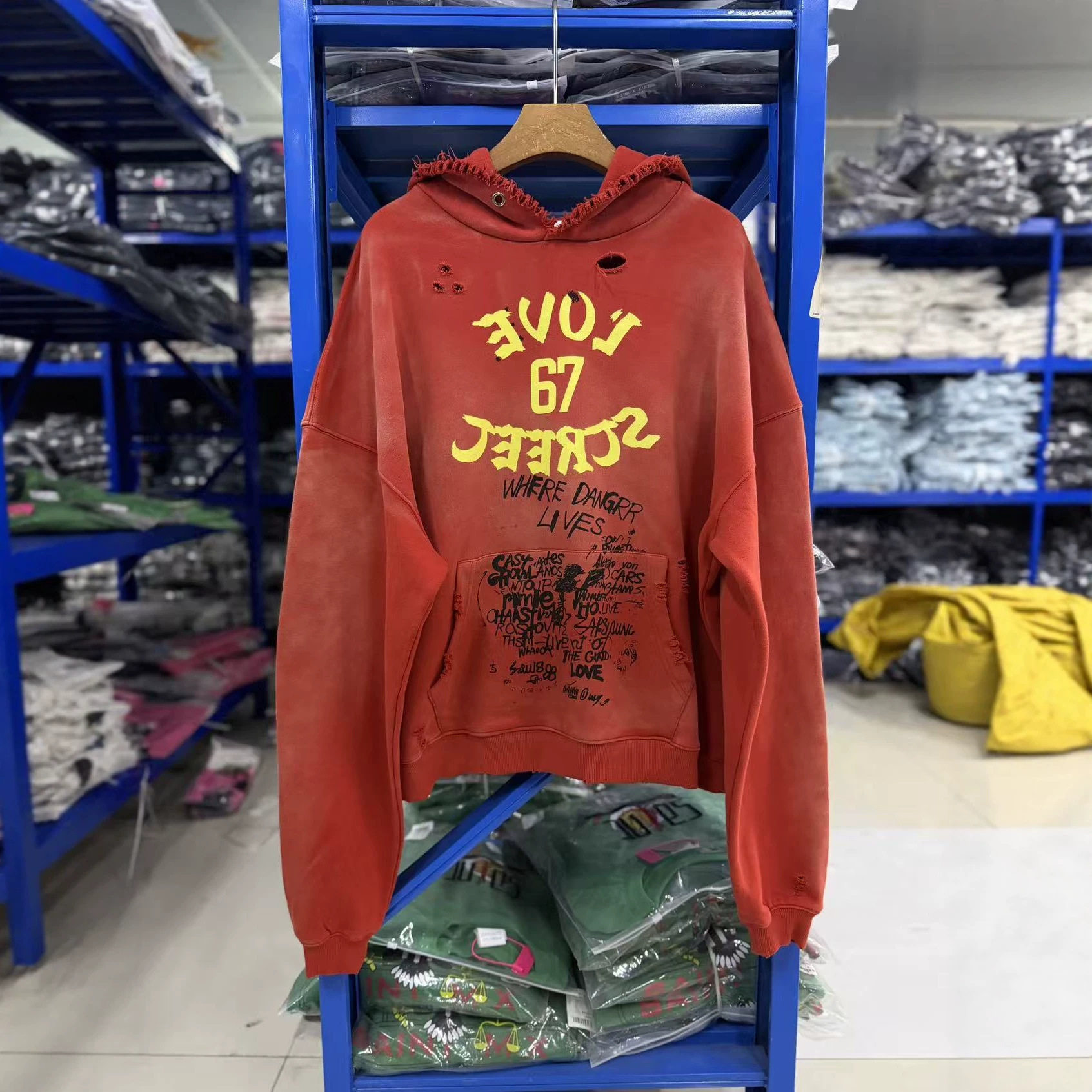 PALY Hollywood 26SS"Love Street '67 Hoodie水洗做旧连帽卫衣
