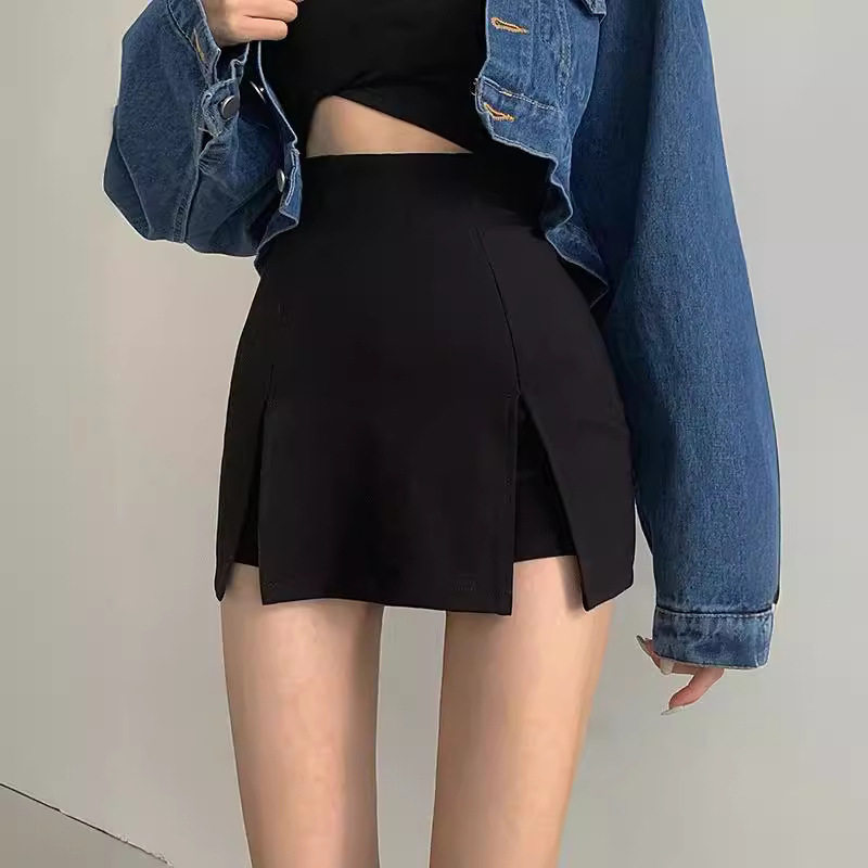半身裙裤女御姐风高腰包臀开叉A字裙超短裤夏季辣妹性感休闲热裤