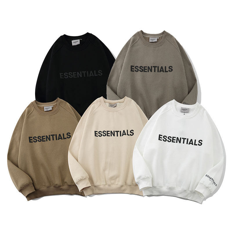 欧美潮牌fog复线essentials立体压胶反光圆领卫衣男宽松外套