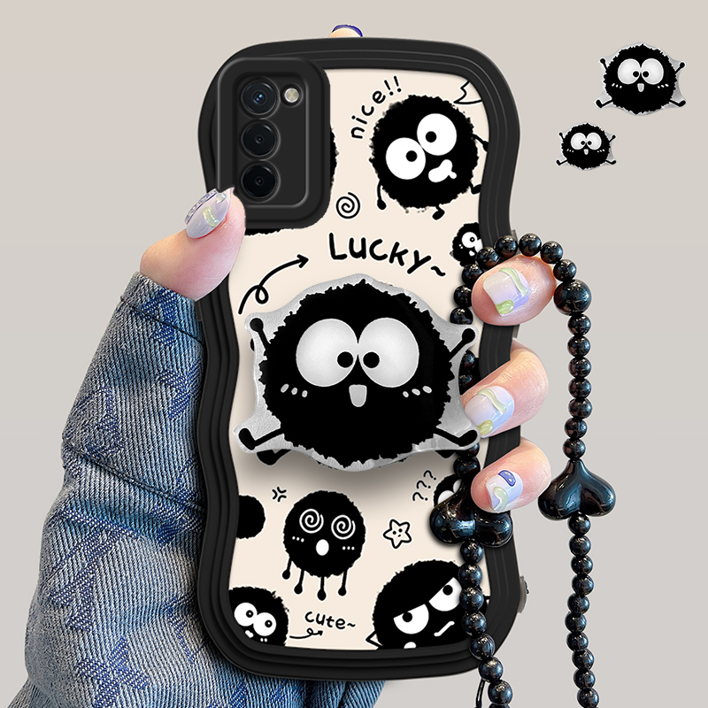 OPPO A55S手机壳oppoa55s保护套PEMM00新品PFVM10女款pemmoo全包0pp0 a56防摔0ppa55硅胶软外壳波浪边小煤球