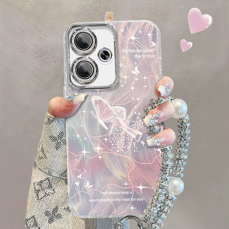 适用于红米Turbo3手机壳24069RA21C线条蝴蝶rdemiturbo3简约hmturbo3全包24069ra2lc新款女防摔保护套超薄潮