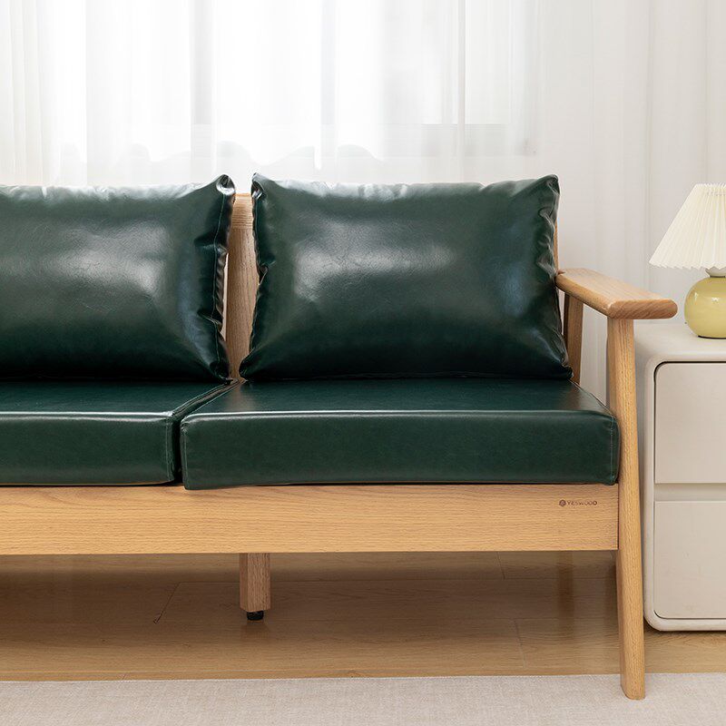 定做油蜡皮沙发垫实木地台座x垫带靠背加厚海绵垫子防猫抓皮软包